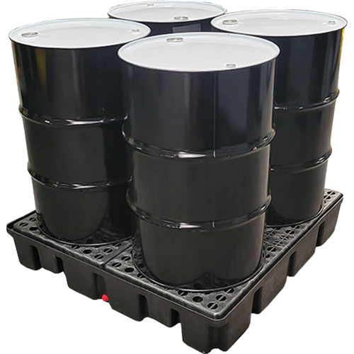 Palette emboîtable sans drain pour contr&ocirc;le des d&eacute;versements, Capacit&eacute; de d&eacute;versement 66 gal. US, 49" x 49" x 10,5" Stor-it Systems