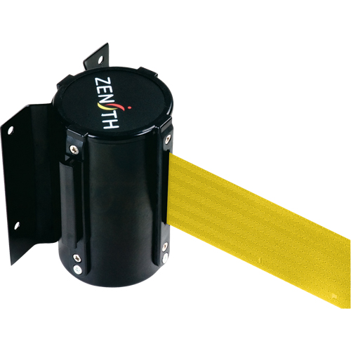 Wall Mount Barrier, Steel, Screw Mount, 12', Yellow Tape Stor-it Systems