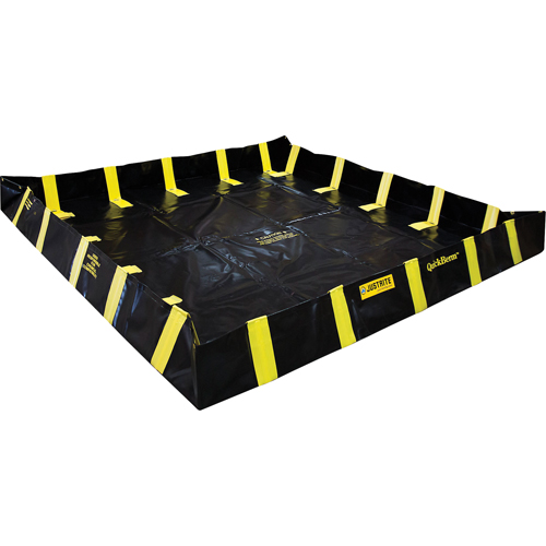 QuickBerm&reg; Containment Berm with Inside Wall Supports, 1910 US gal. Capacity, 16' W x 16' L x 12" H, Snap-Up Bracket Stor-it Systems