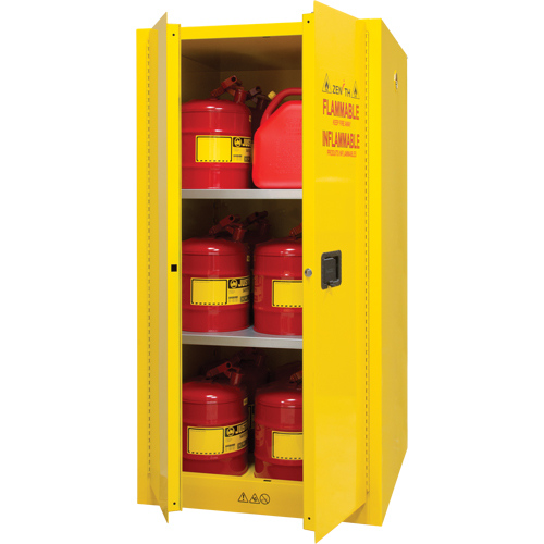 Flammable Storage Cabinet, 60 gal., 2 Door, 34" W x 65" H x 34" D Stor-it Systems