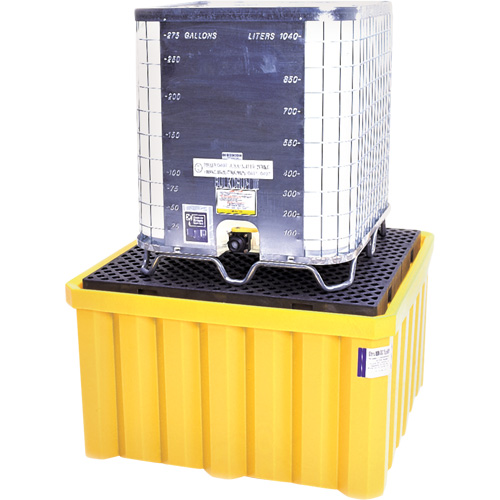 Palette antid&eacute;versement avec drain Ultra-IBC Spill Pallet , Capacit&eacute; de d&eacute;versement 400 gal. US, 58,75" x 58,75" x 33" Stor-it Systems