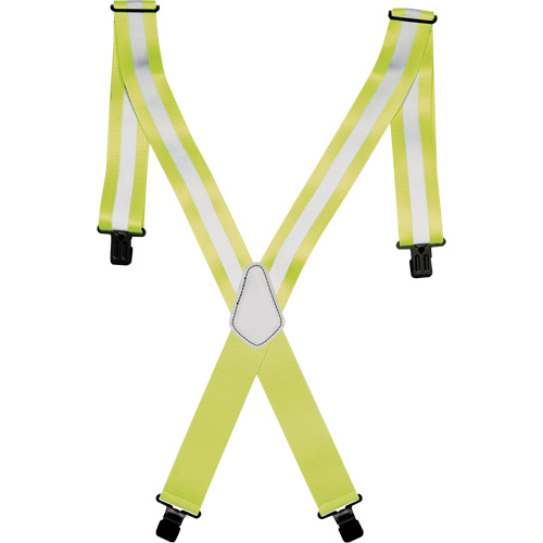 Bretelles de travail haute visibilit&eacute; 2", Jaune lime haute visibilit&eacute;, Couleur r&eacute;fl&eacute;chissante Argent, Taille unique Stor-it Systems