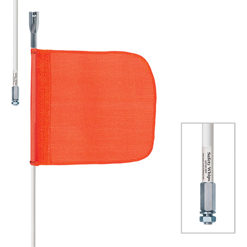 Safety Whip&reg; Heavy-Duty Whips, Threaded Mount, 10' High, Orange Stor-it Systems