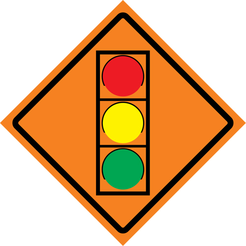 Stop Light Roll-Up Traffic Sign, 29-1/2" x 29-1/2", Vinyl, Pictogram Stor-it Systems