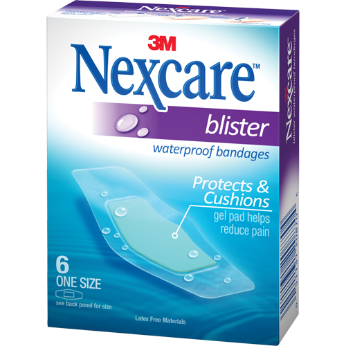 Pansements pour les cloques &agrave; l'&eacute;preuve de l'eau Nexcare, Rectangulaire/carr&eacute;e, 2-1/4", Plastique, St&eacute;rile Stor-it Systems