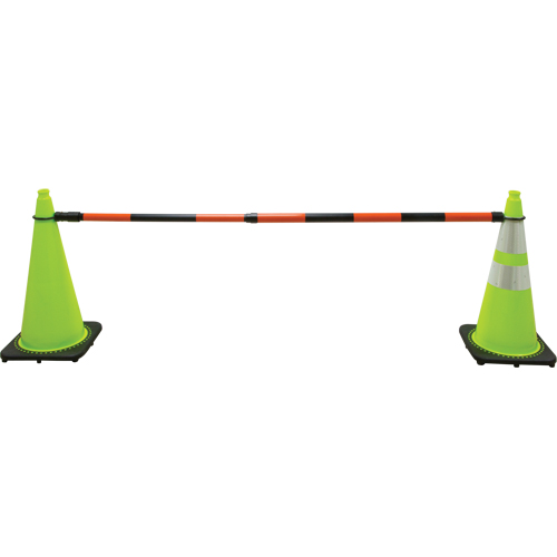 Retractable Cone Bar, 7' 5" Extended Length, Black/Orange Stor-it Systems