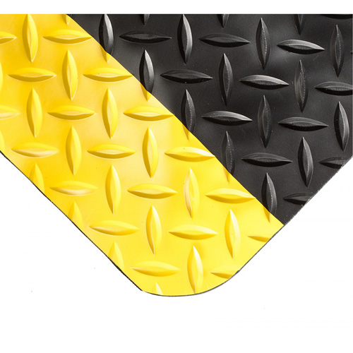 Tapis Smart No 497, Losange, 2' x 10' x 1", Noir/Jaune, PVC/Ur&eacute;thane Stor-it Systems