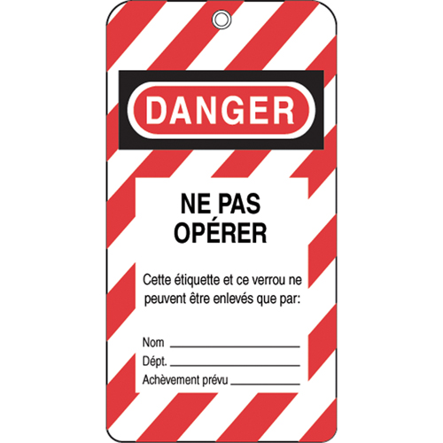 &eacute;tiquettes de verrouillage, Plastique, 3" la x 5-3/4" h, Français Stor-it Systems