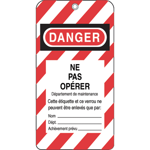 &eacute;tiquettes de verrouillage, Plastique, 3" la x 5-3/4" h, Français Stor-it Systems