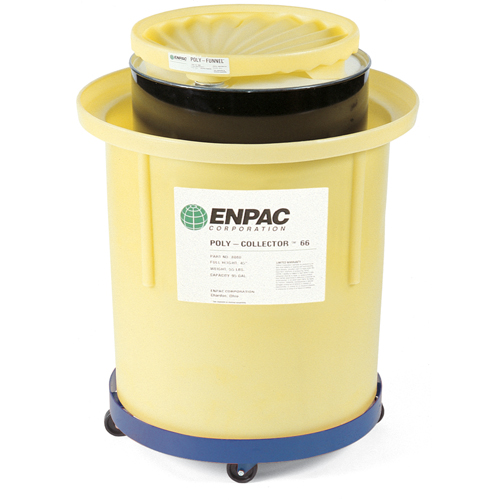 Poly-Collector 66 with Steel Drum, 32.5" dia. x 42" H, 70 US gal. Spill Cap. Stor-it Systems