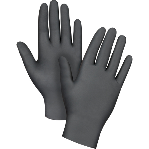 Puncture-Resistant Medical-Grade Disposable Gloves, Large, Nitrile, 5-mil, Powder-Free, Black, Class 2 Stor-it Systems