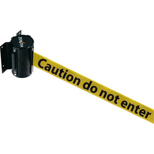 Wall Mount Barrier, Steel, Screw Mount, 7', Black/Yellow Tape Stor-it Systems