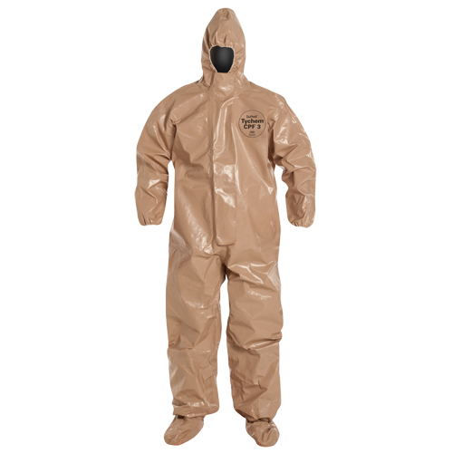 Combinaison de protection Tychem 5000 avec capuchon, Petit, Brun Stor-it Systems