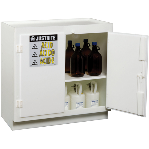 Solid Polyethylene Acid Cabinets, 6 x 0.66043 Gal., 36" x 35.75" x 21.75" Stor-it Systems