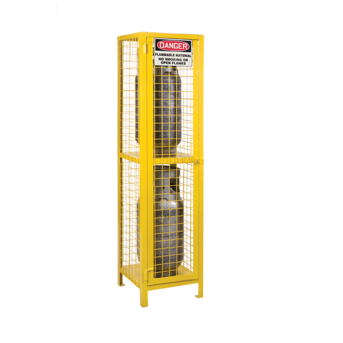 Armoires pour cylindres &agrave; gaz, nbre de bouteilles: 2, 17" , 17" , 69" , Jaune Stor-it Systems