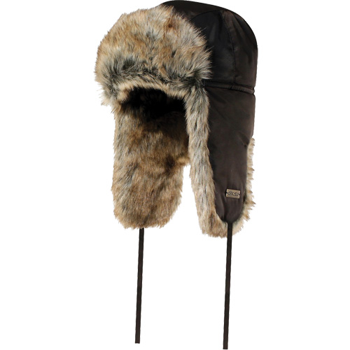 Chapeau matelass&eacute; doubl&eacute; de fourrure synth&eacute;tique, Doublure en Nylon/Fourrure, T-Grand, Noir Stor-it Systems