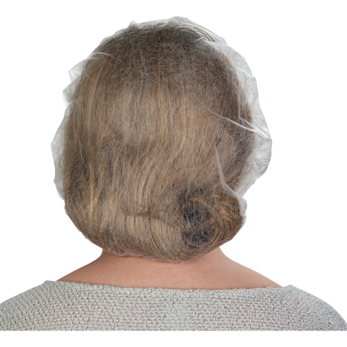 Bonnets bouffants non tiss&eacute;s, Polypropyl&egrave;ne, 21"/Grand, Blanc Stor-it Systems