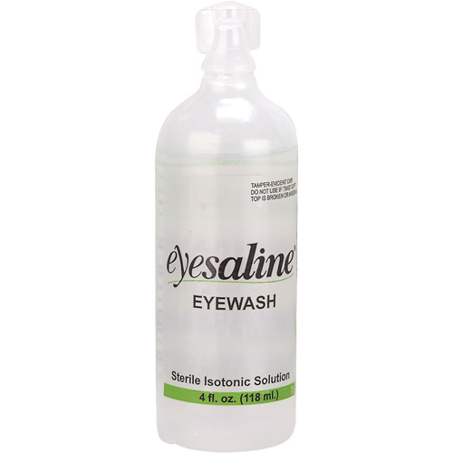 Bouteilles de solution saline pour douche oculaire, Bouteille Plein, 4 oz Stor-it Systems