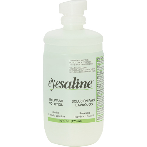 Saline Eyewash Bottles, Full Bottle, 16 oz. Stor-it Systems