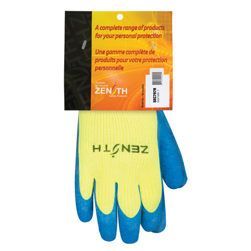 Gants haute visibilit&eacute; doubl&eacute;s d'acrylique de caoutchouc naturel, 7, R&ecirc;vetement Latex de caoutchouc, Calibre 7, Enveloppe en Acrylique Stor-it Systems
