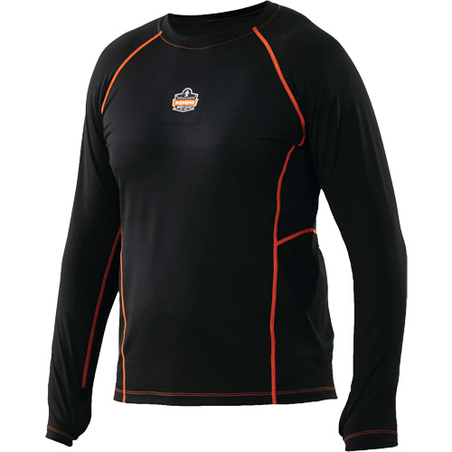 Long Sleeve Thermal Shirts, Men's, Medium, Black Stor-it Systems
