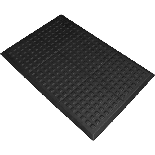 Rejuvenator&reg; Connect No. 502 for Single Workstation, Polyurethane, 3' W x 5' L, 5/8" Thick, Black Stor-it Systems