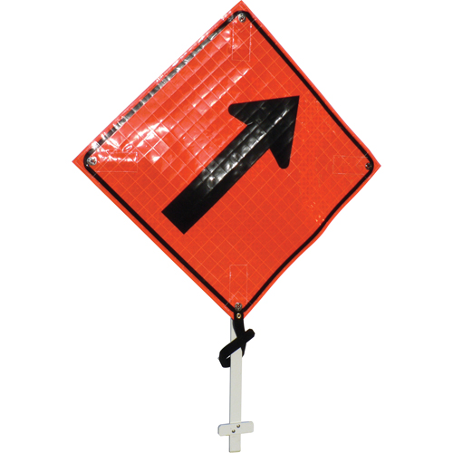 Right Diagonal Arrow Pole Sign, 24" x 24", Vinyl, Pictogram Stor-it Systems
