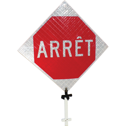 Enseigne sur poteau  Arr&ecirc;t , 24" x 24", Aluminium, Français Stor-it Systems