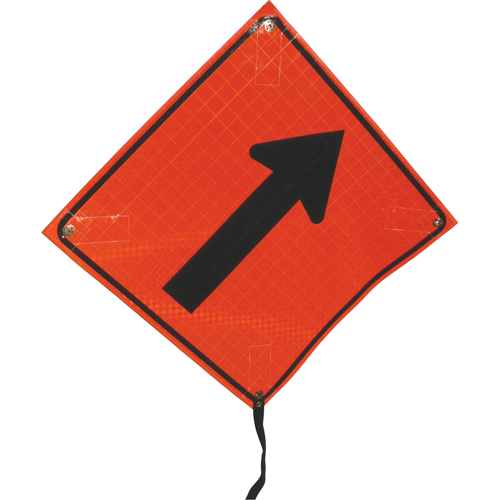 Right Diagonal Arrow Rolled Sign, 24" x 24", Vinyl, Pictogram Stor-it Systems
