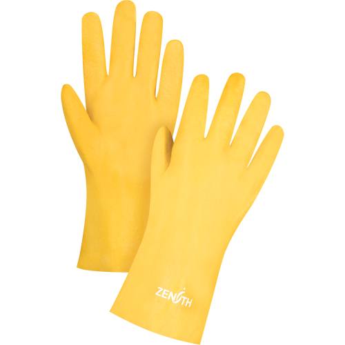 Gants &agrave; fini rugueux et r&eacute;sistants aux produits chimiques, Taille 9, 12" lo, PVC, Doublure en Interlock, 47-mil Stor-it Systems