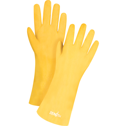 Gants &agrave; fini rugueux et r&eacute;sistants aux produits chimiques, Taille 9, 14" lo, PVC, Doublure en Interlock, 47-mil Stor-it Systems