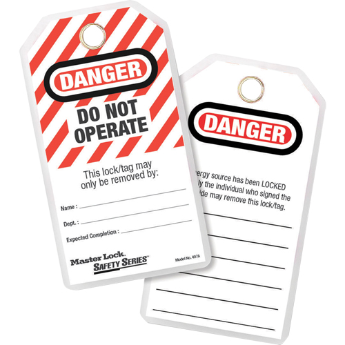 Lockout Tags, Plastic, 3-1/8" W x 6-1/2" H, English Stor-it Systems