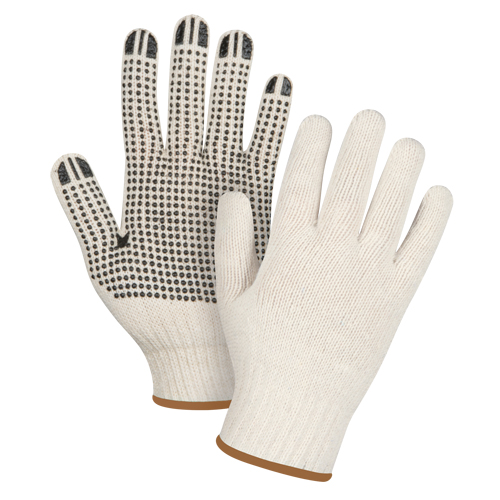 Gants l&eacute;gers tricot&eacute;s &agrave; pois, Poly/coton, Un c&ocirc;t&eacute;, Calibre 7, Grand Stor-it Systems