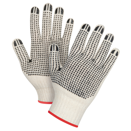 Heavyweight Double-Sided Dotted String Knit Gloves, Poly/Cotton, Double Sided, 7 Gauge, Small Stor-it Systems