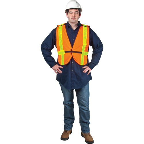 Veste de s&eacute;curit&eacute; d'usage standard, Orange haute visibilit&eacute;, Moyen, Polyester Stor-it Systems
