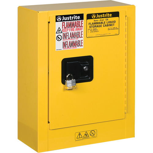 Sure-Grip&reg; EX Mini Flammable Safety Cabinet, 2 Gal., 1 Door, 17" W x 22" H x 8" D Stor-it Systems