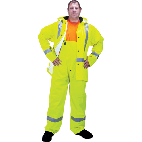 RZ900 Premium Traffic Rain Suit, Polyester/PVC, Medium, Lime-Yellow Stor-it Systems