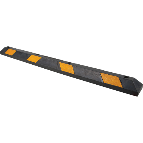 Parking Curb, Rubber, 6' L, Black/Yellow Stor-it Systems