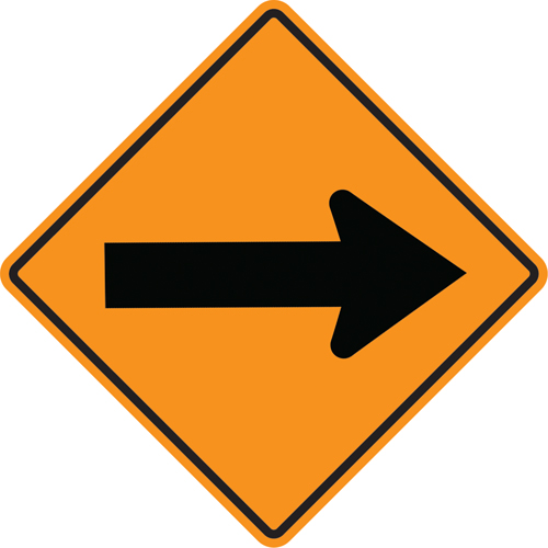 Arrow Roll-Up Temporary Conditions Sign , 24" x 24", Vinyl, Pictogram Stor-it Systems