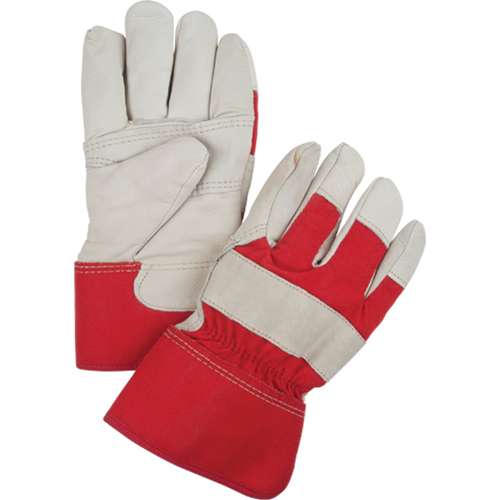 Red & White Winter-Lined Fitters Gloves, Large, Grain Cowhide Palm, Boa Inner Lining Stor-it Systems