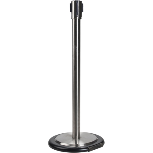 Poteau r&eacute;cepteur pour barri&egrave;res sur pieds pour le contr&ocirc;le des foules avec roues, Hauteur de 35", Acier inoxydable Stor-it Systems