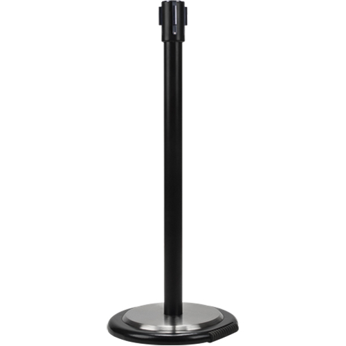 Poteau r&eacute;cepteur pour barri&egrave;res sur pieds pour le contr&ocirc;le des foules avec roues, Hauteur de 35", Noir Stor-it Systems