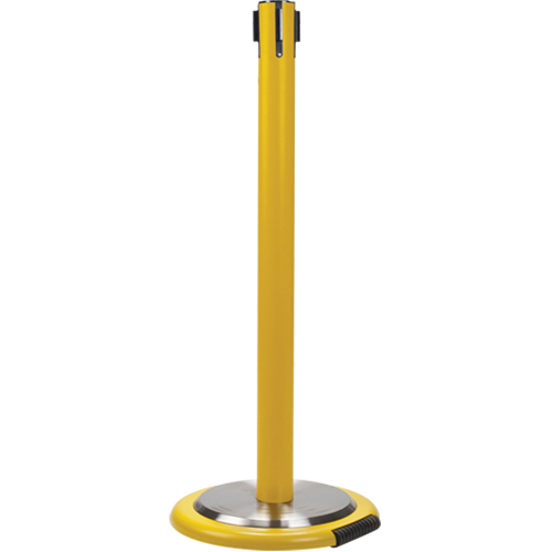 Poteau r&eacute;cepteur pour barri&egrave;res sur pieds pour le contr&ocirc;le des foules avec roues, Hauteur de 35", Jaune Stor-it Systems