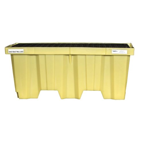 Palettes Poly-Spillpallet emboîtables sans drain pour 2 barils, Capacit&eacute; de d&eacute;versement 66 gal. US, 51" x 26" x 21" Stor-it Systems