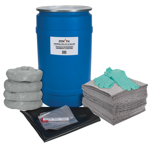 Trousse de lutte contre les d&eacute;versements pour &eacute;tabli, Universel, Baril, Absorbance de 30 gal. US Stor-it Systems