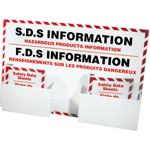 Postes d'information de fiches de donn&eacute;es de s&eacute;curit&eacute;, Anglais & français, Compris reliures Stor-it Systems