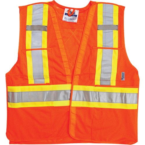 Vestes de s&eacute;curit&eacute; pour la circulation, Orange haute visibilit&eacute;, Moyen/Petit, Polyester Stor-it Systems