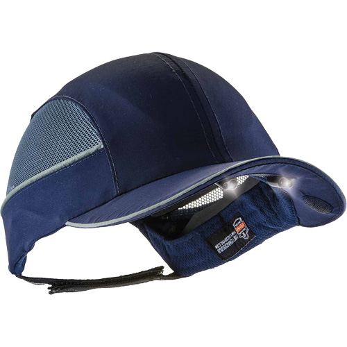 Skullerz&reg; 8960 Long Brim Bump Cap with LED Lighting, Navy Blue Stor-it Systems