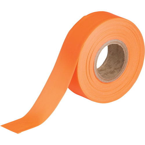 Flagging Tape, 1.188" W x 150' L, Fluorescent Orange Stor-it Systems