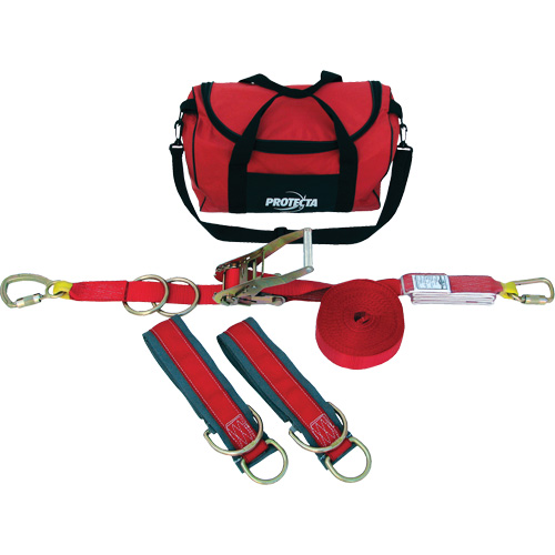 PRO-Line Temporary Horizontal Lifeline System, 60', Web, Swivel Stor-it Systems